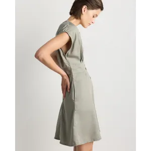 Quince Vintage Wash Tencel Button Front Dress Sage Green Large thumbnail 3