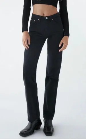Zara High Waist Straight Leg Jeans thumbnail 12