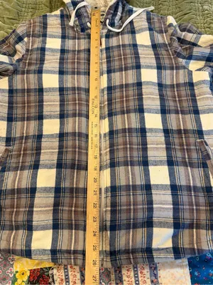 L.L.Bean Women's L Sherpa-Lined Plaid Flannel Hoodie Jacket Full Zip Cozy Layers thumbnail 11