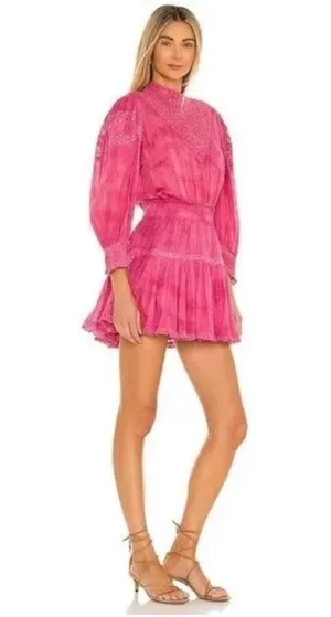 NEW NWT LoveShackFancy Viola Mini Babydoll Dress Pink XS thumbnail 2