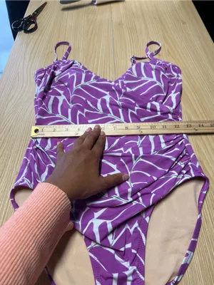 Garnet Hill Purple Tropical Leaf Ruched One Piece Swimsuit Size 6 thumbnail 13