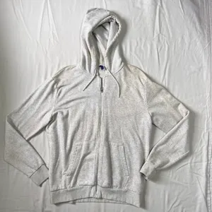 Plain Gray Zip Up Hoodie thumbnail 1