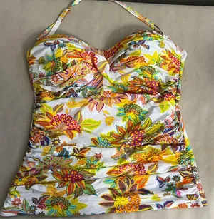 🌺 BLEU ROD BEATTIE Floral Halter Tankini Top – Size 14 🌺 thumbnail 1