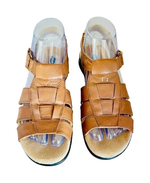 Dr Scholl’s Advanced Comfort Tan leather memory foam fisherman sandals sz 6.5 thumbnail 1