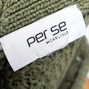 Per Se by Carlisle V-Neck Army Green Sweater L‎ thumbnail 5