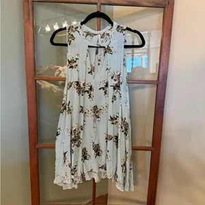 Free People Tree Swing Sleeveless Floral Mint Boho Flowy Tunic Tank Top Small thumbnail 4