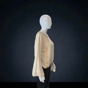 J. Crew Striped,‎ Tie Front, Boatneck Sweater / Shirt thumbnail 3