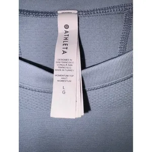 Athleta Womens Long Sleeve Blue Performance Top Size‎ L thumbnail 3