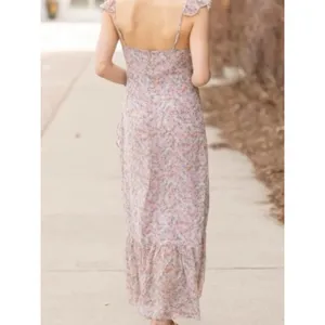 ASTR THE LABEL Mahalia Dress in Lilac & Orange Floral Size Medium NWT thumbnail 6