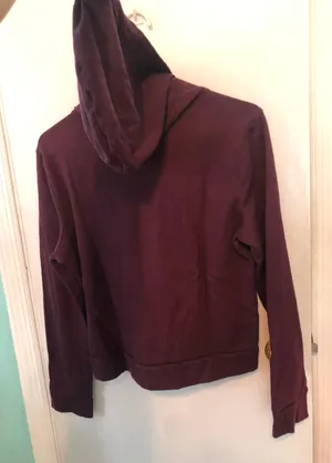 PINK - Victoria's Secret Burgundy Hoodie Size Medium thumbnail 4