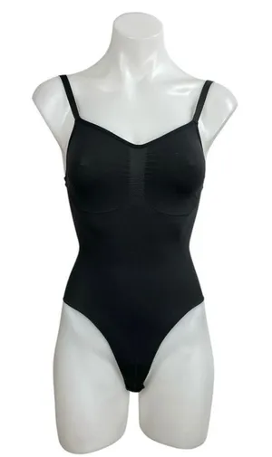 Women's Black Sculpt Seamless Sweetheart Neck Sleeveless Tank Bodysuit Top Sz S thumbnail 1