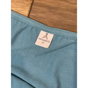ANRABESS Maxi Dress Size M Turquoise Blousy Top Ruched Side Asymmetrical Slit thumbnail 7
