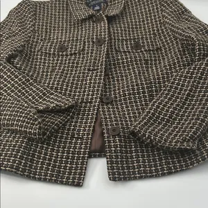 Jones New York Black and White Tweed Blazer thumbnail 6