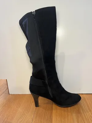 Kelly & Katie Boots Womens Size 9 Black Motif Tall Knee High Riding Buckle Zip thumbnail 5