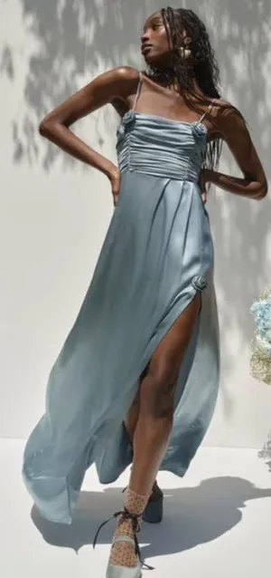 For Love and Lemons Winona Gown Blue Satin thumbnail 1