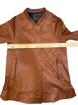 Korean 80s Vintage Copper Satin Trench Coat Dos de Darin Medium thumbnail 8