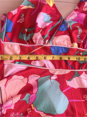 Red Floral Halter Swim Dress thumbnail 5