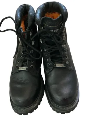 Vtg 90s Harley Davidson motorcycle riding boots women’s black leather grunge thumbnail 1