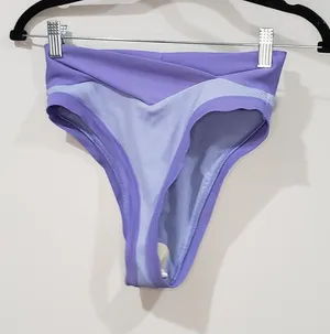 Aerie High Rise Bikini Bottom Purple Lavender Size Small NWT thumbnail 1