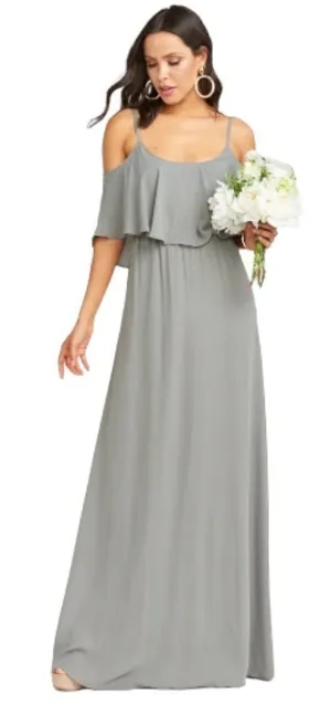 Show Me Your Mumu Caitlin Formal Maxi Soft Charcoal Bridesmaid‎ Dress Size Small thumbnail 1