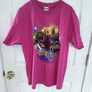 Vintage 90’s BUSCH GARDENS Tampa Fl Pink Short Sleeve Tee - LARGE thumbnail 1