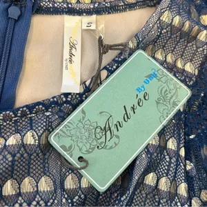 Andree by Unit NWT Gold Lace Fit‎ & Flare Long Sleeve Dress Small thumbnail 5