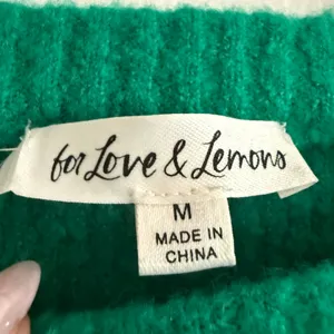 FOR LOVE AND LEMONS Arielle Puff Sleeve Color Block Striped Sweater Medium thumbnail 3