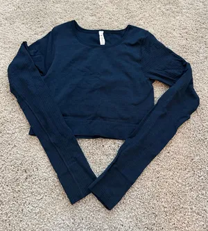 Lululemon Navy Blue Workout Top thumbnail 1