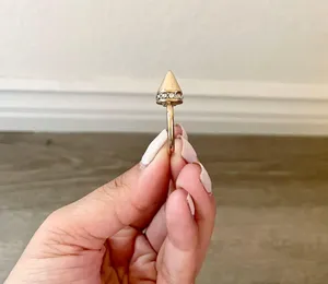Missguided Gold Rhinestone Pointy Ring 6/6.5 thumbnail 2