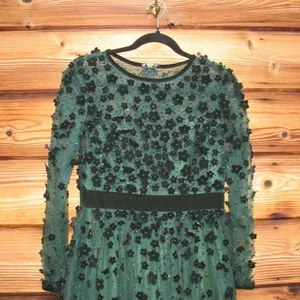 Mac Duggal 67007 Womens Green Embellished Illusion Fit & Flare Dress Gown thumbnail 8