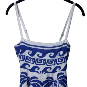 NEW Beach‎ Riot Rianne Printed Maxi Dress Blue White Tropical Resort Travel XS thumbnail 5