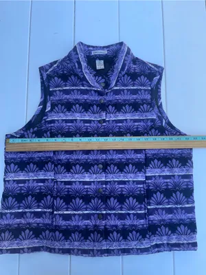 Rebecca Malone Quilted Button Up Vest, Size L, EUC thumbnail 4