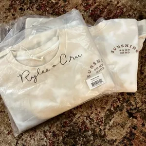 Rylee + Cru tie‎ dye crew neck sweatshirt in shell size XS sunshine on my mind thumbnail 3