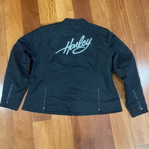 Harley Davidson Womens Black‎ Motorcycle Jacket Full Zip Logo Embroidered Size M thumbnail 8
