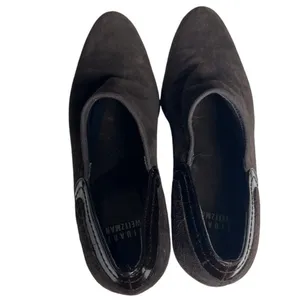 Stuart Weitzman‎ High-Vamp Suede Heeled Loafers Ankle Booties thumbnail 4