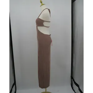 Beginning Boutique Miranda Midi Dress Brown Halter Cutout Strappy Back Size AU10 thumbnail 8