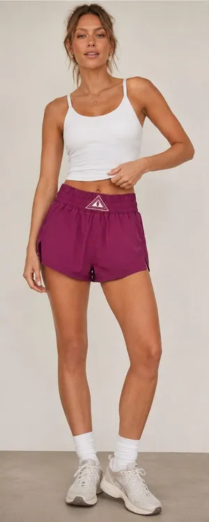 Free People Movement Next Round Athletic Shorts XS Pockets Berry thumbnail 1