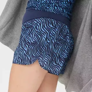 AERIE Offline by Aerie Zebra Print Lined Running Activewear Shorts Blue Size L thumbnail 2