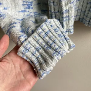 J.Crew Speckled Cotton Sweater (Sz XL) Sky Cabana Space Dye Blue thumbnail 4