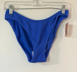 Shade & Shore Royal Blue Textured Bikini Bottom thumbnail 1