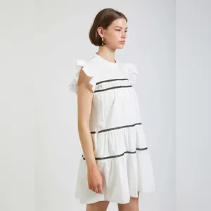En Saison Aliza Tiered Babydoll Mini Dress in White Size Small NWT thumbnail 7