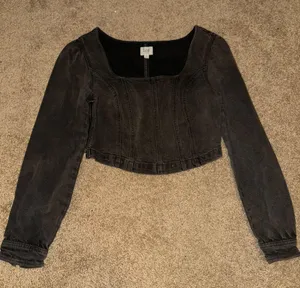 Lee Cropped Black Jean Longsleeve Shirt thumbnail 1