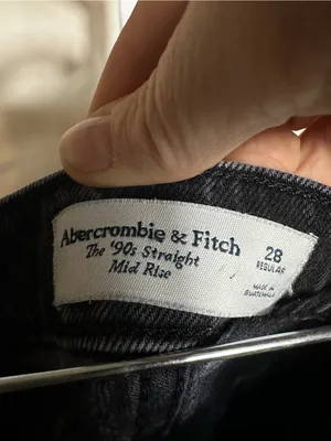 J168. Abercrombie & Fitch Womens 28 The 90s Black Straight Jeans MidRise thumbnail 2