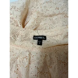 Express Y2K Floral Lace Mesh Long Sleeve Top Blush Pink Fairycore XS‎ thumbnail 4