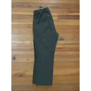 Lululemon On The Fly Crop 23" Dark Olive Green Luxtreme Drawstring Pants Size 8 thumbnail 4