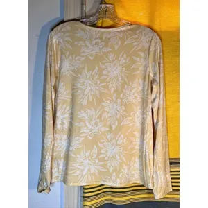 Hang Ten Women’s Yellow Beach Soft Floral Pocket Long Sleeve UPF 50+, Size Med thumbnail 5