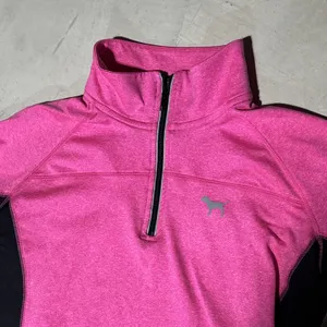 Victoria's Secret Pink and Black 1/4 Zip Pullover Reflective Jacket SZ Large EUC thumbnail 3