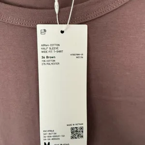 Uniqlo Women’s Medium Brown Cotton Wide Fit Shirt New Minimalist Capsule thumbnail 3