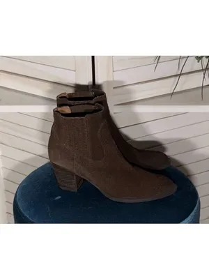 Dolce Vita Brown Suede Leather Ankle Cowboy Boots Size 9 thumbnail 2