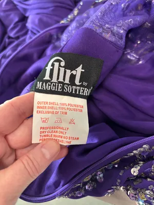Flirt by Maggie Sottero Purple Beaded one shoulder formal gown thumbnail 7